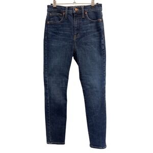 Madewell 10 High Rise Skinny Jeans Dark Wash Blue Petite Size 25P